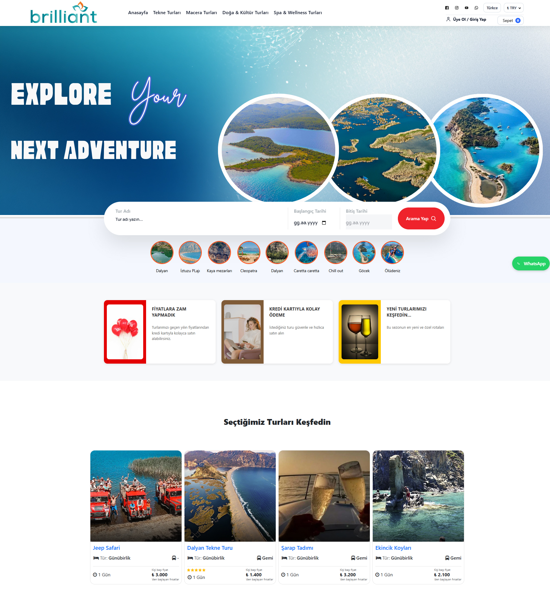 Brilliant Tours referans projesi