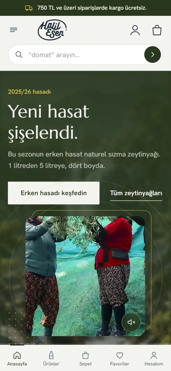 Halil Esen-sajten i mobilvy